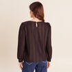 Blouse manches longues marron fonc&eacute; femme