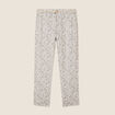 Pantalon coupe chino en lin vert kaki femme