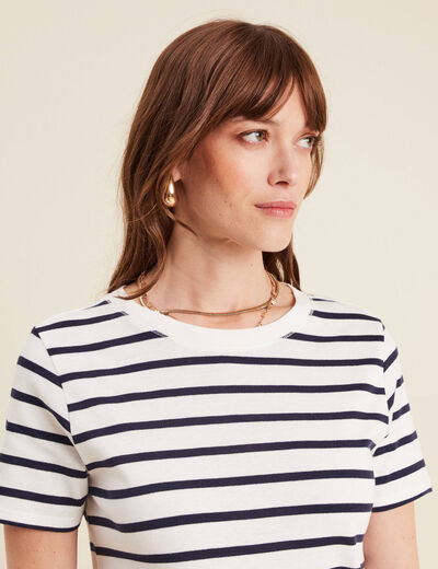 T-shirt manches courtes blanc femme