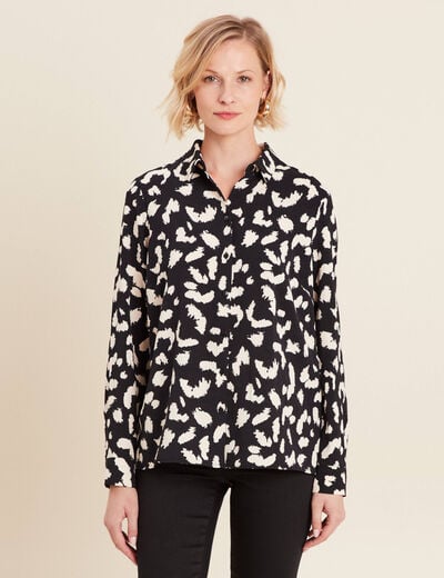 Chemise manches longues noir femme