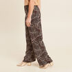 Pantalon large taille haute noir femme