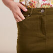 Jupe droite vert olive femme