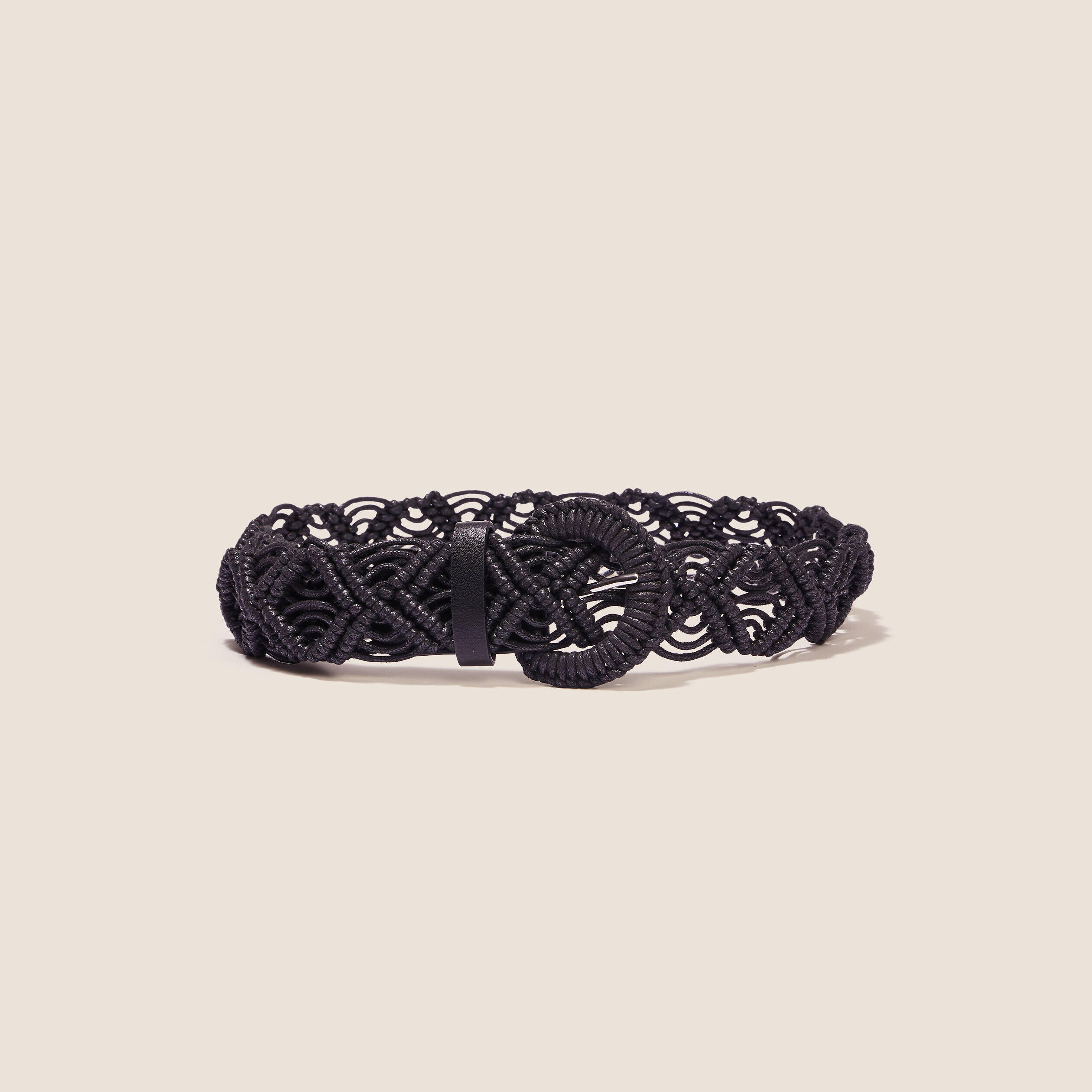 Ceinture en macrame noir femme Breal