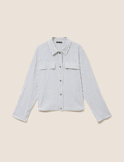 Chemise fluide manches longues bleu femme