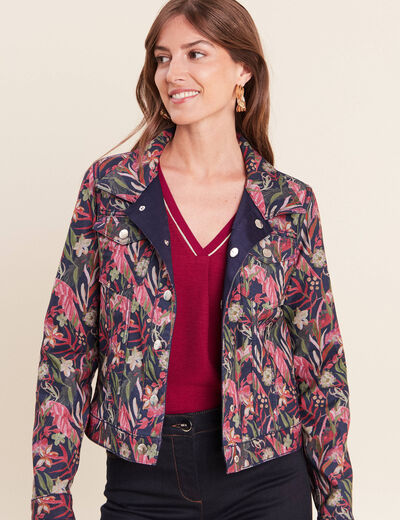 Veste cintr&eacute;e r&eacute;versible multicolore femme