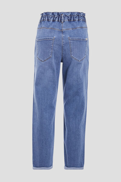 Jean slouchy 7/8ème denim stone femme