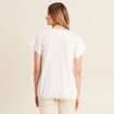 T-shirt manches courtes ajouré ecru femme