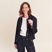 Veste manches longues en jean denim brut femme