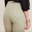 Pantalon léger taille haute 7/8ème vert clair femme