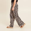 Pantalon large taille haute noir femme