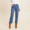 Jean large 7/8ème taille haute denim stone femme