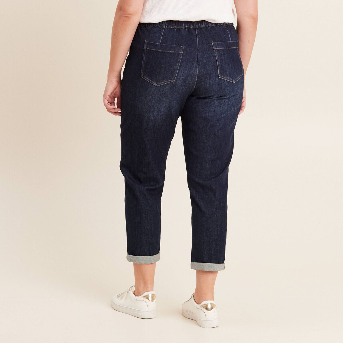 Jean coupe mom 7/8&egrave;me denim brut femme