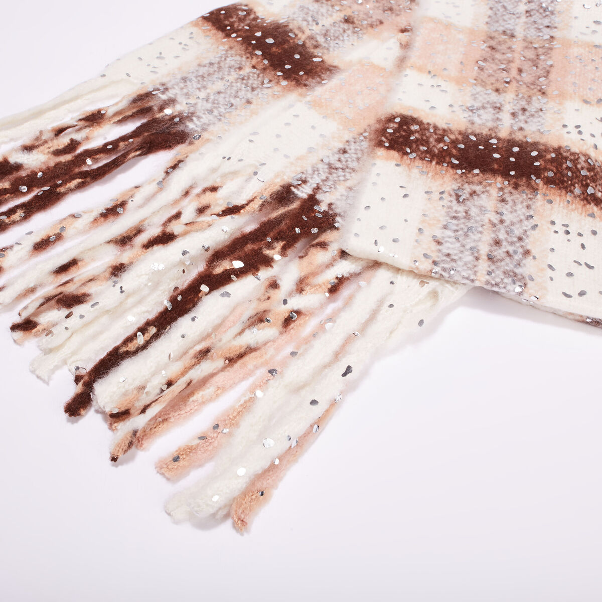 Écharpe à franges multicolore femme