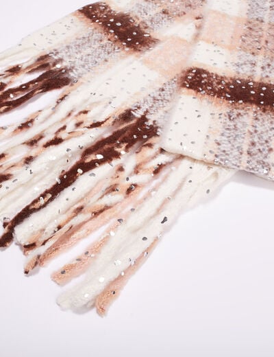 Écharpe à franges multicolore femme