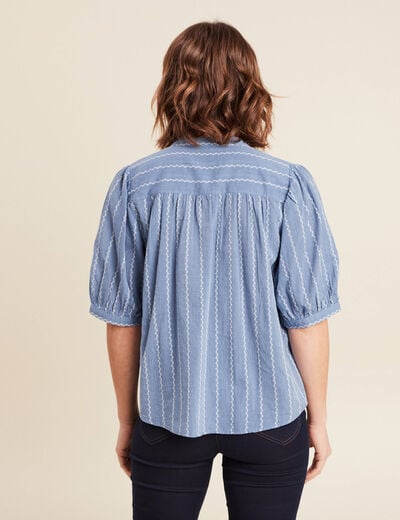 Chemise manches courtes bleu clair femme