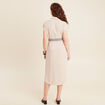 Robe chemise droite ceintur&eacute;e sable femme