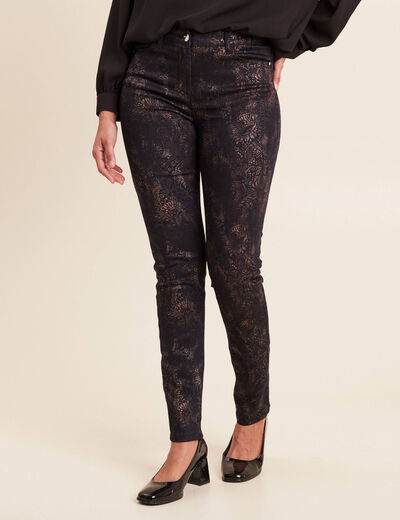 Pantalon magique L'Unique coupe ajust&eacute;e denim brut femme