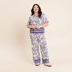 Chemise fluide manches courtes bleu femme