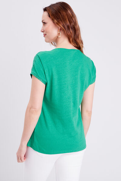 T-shirt manches courtes vert femme