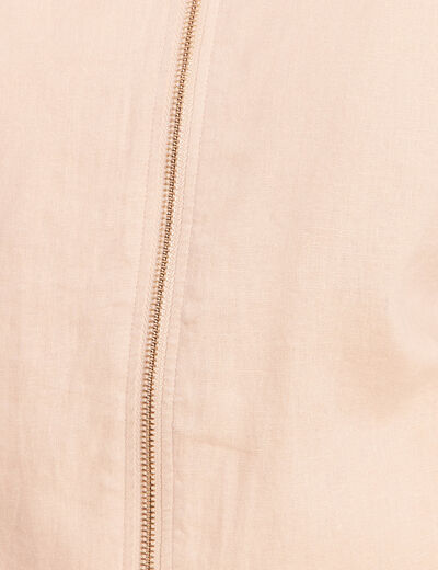 Veste bas resserr&eacute; aspect lin sable femme