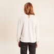 Blouse col rond manches longues ivoire femme