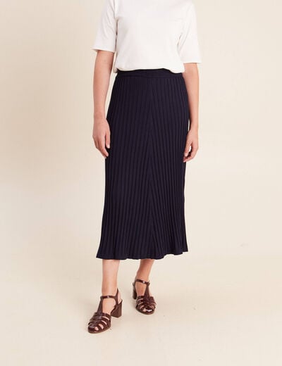 Jupe en maille bleu marine femme
