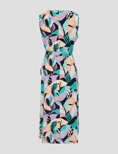 Robe midi portefeuille bleu femme