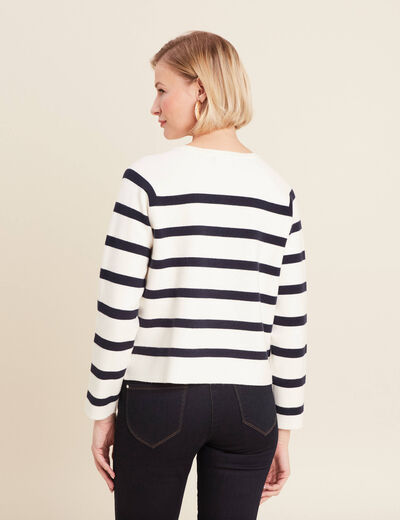 Gilet manches longues bleu femme