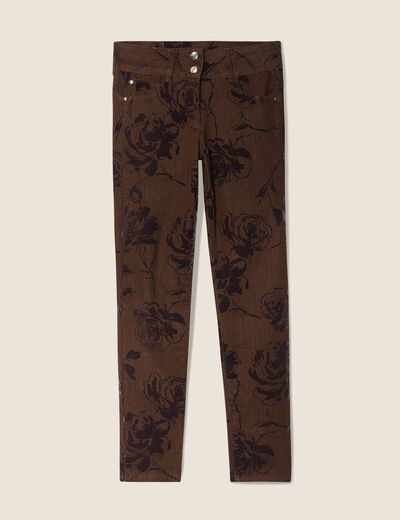 Jean ajusté taille standard marron femme