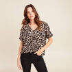 Blouse fluide manches 3/4 creme femme
