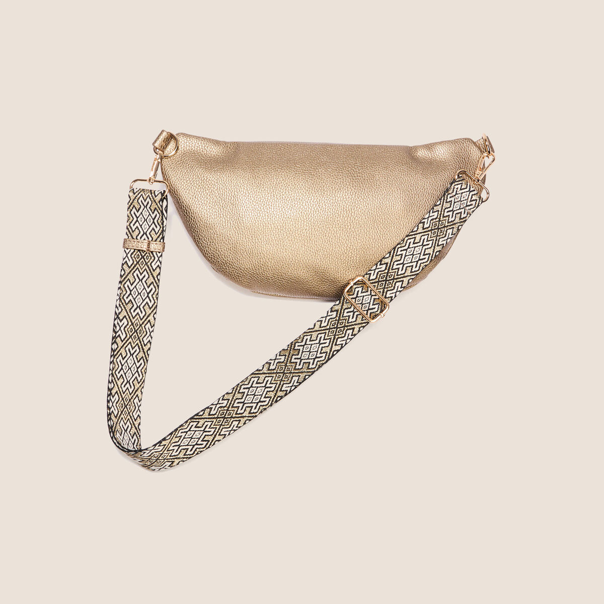 Sac banane zipp&eacute; couleur cuivre femme
