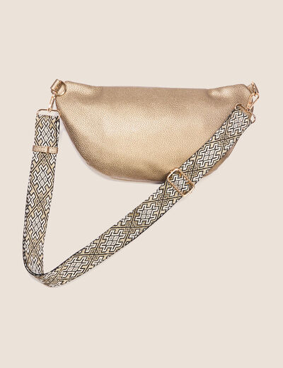 Sac banane zipp&eacute; couleur cuivre femme