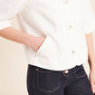 Veste droite courte manches 3/4 ecru femme