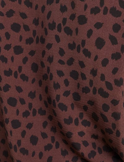 Gilet r&eacute;versible manches longues marron fonc&eacute; femme
