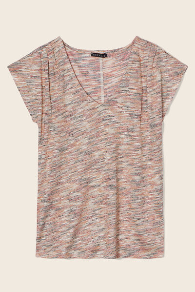 T-shirt manches courtes vieux rose femme