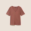 T-shirt manches courtes marron femme