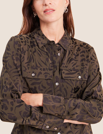 Chemise manches longues vert femme