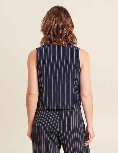 Gilet ajusté sans manches bleu foncé femme