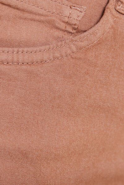 Pantalon léger taille standard 7/8ème marron femme