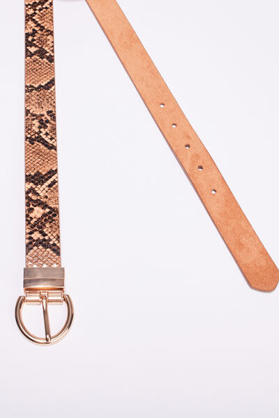 Ceinture réversible marron clair femme