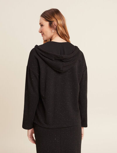 Sweat à capuche noir femme