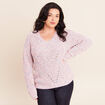 Pull droit long col v manches longues rose fushia femme