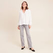 Blouse satin&eacute;e manches longues ecru femme