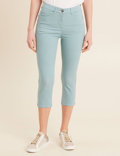 Pantacourt magique Le L&eacute;ger coupe droite bleu canard femme