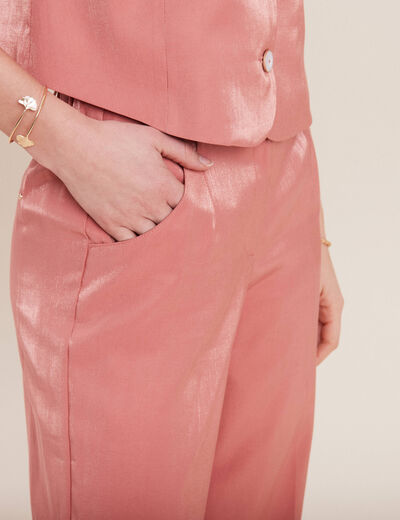 Pantalon flou irisé terracotta femme