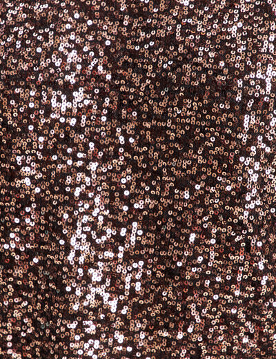 T-shirt &agrave; sequins manches coudes marron fonc&eacute; femme
