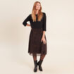 Robe bi-mati&egrave;re &eacute;vas&eacute;e col rond marron femme