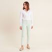 Jean ajusté 7/8ème 5 poches vert clair femme
