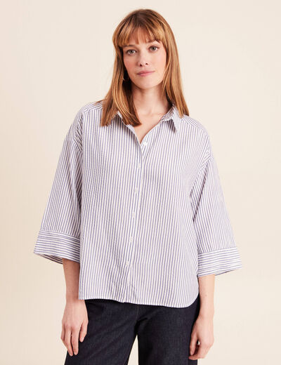 Chemise ample manches 3/4 fluide multicolore femme