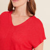 Pull à manches courtes rouge femme